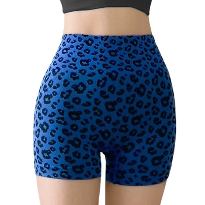 Leopard Print High Waist Yoga Shorts - Womens Gym Fitness Summer Leggings - ZOOMNSTORE