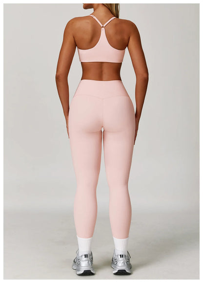 Women Yoga Sports Set - Running Fitness Outfit with Super Elastic, Breathable Gym Tracksuit - ZOOMNSTORE