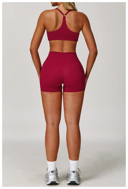 Women Yoga Sports Set - Running Fitness Outfit with Super Elastic, Breathable Gym Tracksuit - ZOOMNSTORE