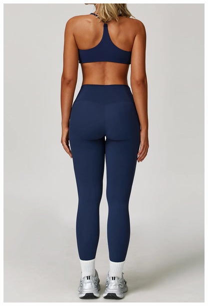 Women Yoga Sports Set - Running Fitness Outfit with Super Elastic, Breathable Gym Tracksuit - ZOOMNSTORE
