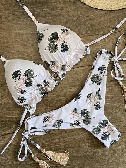 Women's Bikini Set - Sexy Push Up Halter Neck Two Piece Swimwear with Padding - ZOOMNSTORE