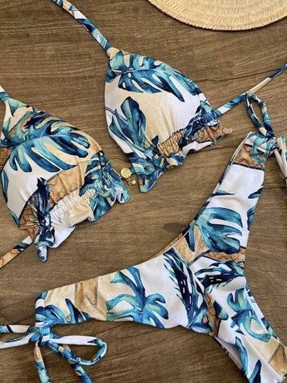 Women's Bikini Set - Sexy Push Up Halter Neck Two Piece Swimwear with Padding - ZOOMNSTORE