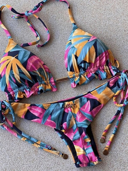 Women's Bikini Set - Sexy Push Up Halter Neck Two Piece Swimwear with Padding - ZOOMNSTORE