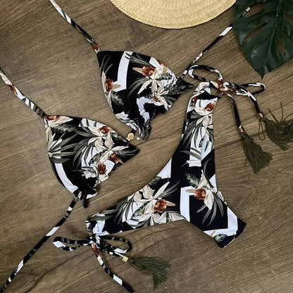 Women's Bikini Set - Sexy Push Up Halter Neck Two Piece Swimwear with Padding - ZOOMNSTORE