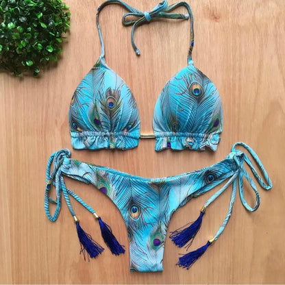 Women's Bikini Set - Sexy Push Up Halter Neck Two Piece Swimwear with Padding - ZOOMNSTORE