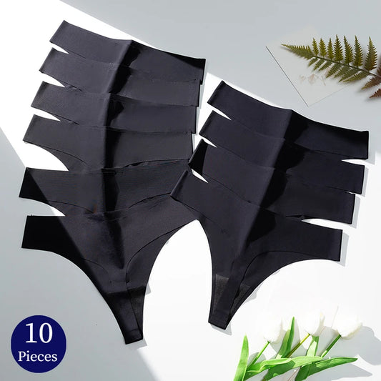 Women's Black Panties - Seamless Underwear Low-Rise Nylon Spandex Panty Set - ZOOMNSTORE