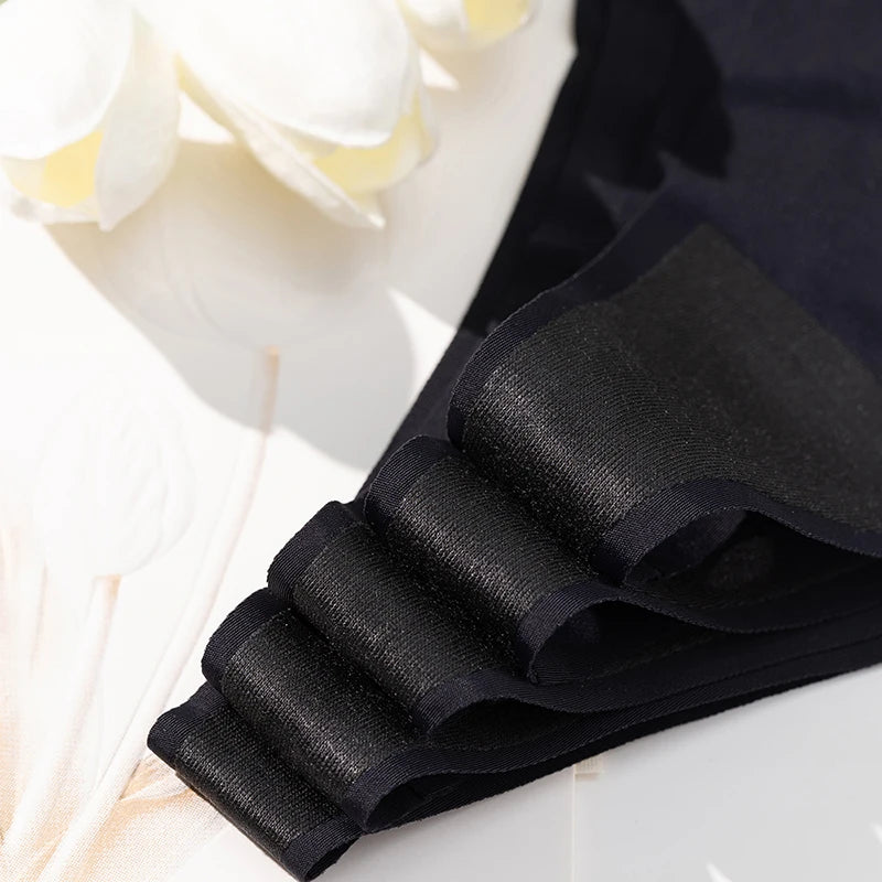 Women's Black Panties - Seamless Underwear Low-Rise Nylon Spandex Panty Set - ZOOMNSTORE