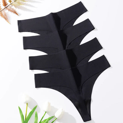 Women's Black Panties - Seamless Underwear Low-Rise Nylon Spandex Panty Set - ZOOMNSTORE