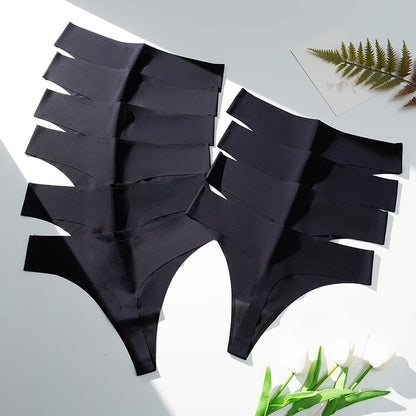 Women's Black Panties - Seamless Underwear Low-Rise Nylon Spandex Panty Set - ZOOMNSTORE