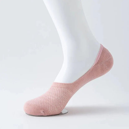 Womens Breathable Mesh Boat Socks - 5 Pairs Invisible Low Cut Anti-Slip Summer Socks - ZOOMNSTORE