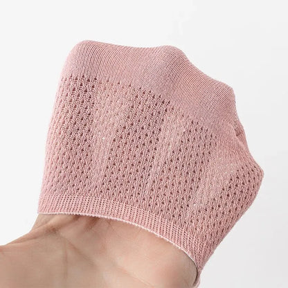 Womens Breathable Mesh Boat Socks - 5 Pairs Invisible Low Cut Anti-Slip Summer Socks - ZOOMNSTORE