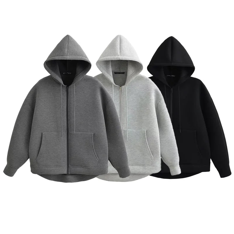 HXAO Grey Women's Outerwears Bomber Varsity Jacket Coat 2024 Spring Autumn Ladies Fashion Casual Long Sleeve Black Jackets - ZOOMNSTORE