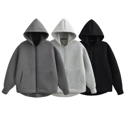 HXAO Grey Women's Outerwears Bomber Varsity Jacket Coat 2024 Spring Autumn Ladies Fashion Casual Long Sleeve Black Jackets - ZOOMNSTORE