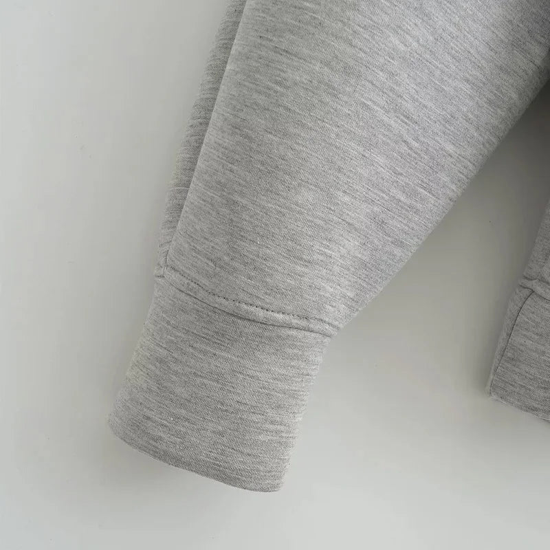 HXAO Grey Women's Outerwears Bomber Varsity Jacket Coat 2024 Spring Autumn Ladies Fashion Casual Long Sleeve Black Jackets - ZOOMNSTORE