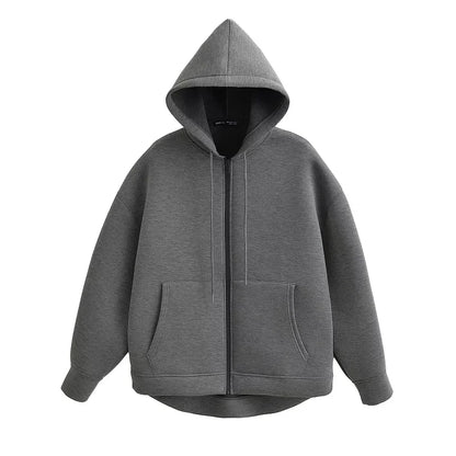 HXAO Grey Women's Outerwears Bomber Varsity Jacket Coat 2024 Spring Autumn Ladies Fashion Casual Long Sleeve Black Jackets - ZOOMNSTORE