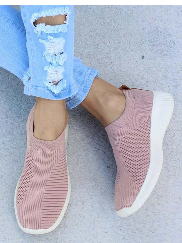 Women's Casual Sneakers - Breathable Slip On Sneakers | Comfortable Vulcanize Shoes - ZOOMNSTORE