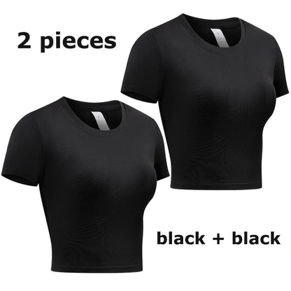 Womens Short Sleeve Compression Athletic T-Shirt - Quick Dry Yoga  Running Top - ZOOMNSTORE