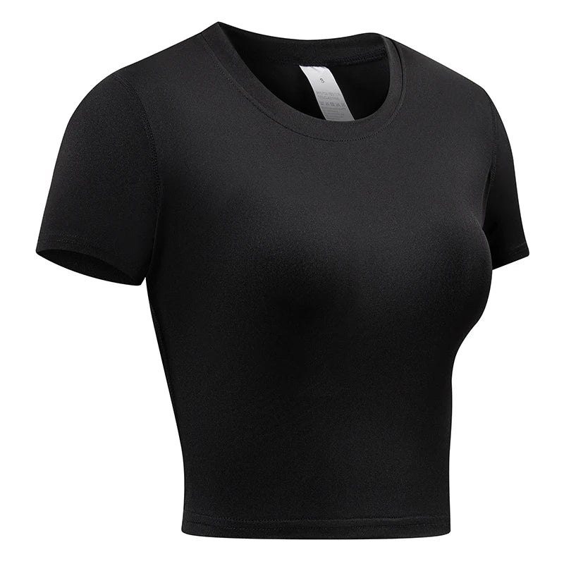 Womens Short Sleeve Compression Athletic T-Shirt - Quick Dry Yoga  Running Top - ZOOMNSTORE