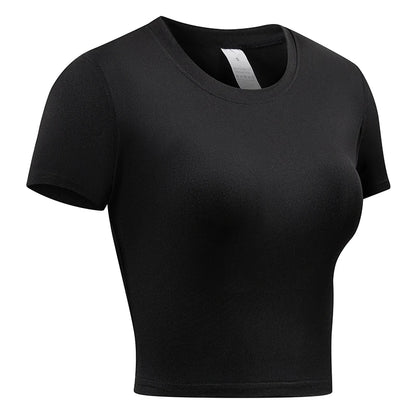 Womens Short Sleeve Compression Athletic T-Shirt - Quick Dry Yoga  Running Top - ZOOMNSTORE