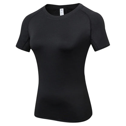 Womens Short Sleeve Compression Athletic T-Shirt - Quick Dry Yoga  Running Top - ZOOMNSTORE