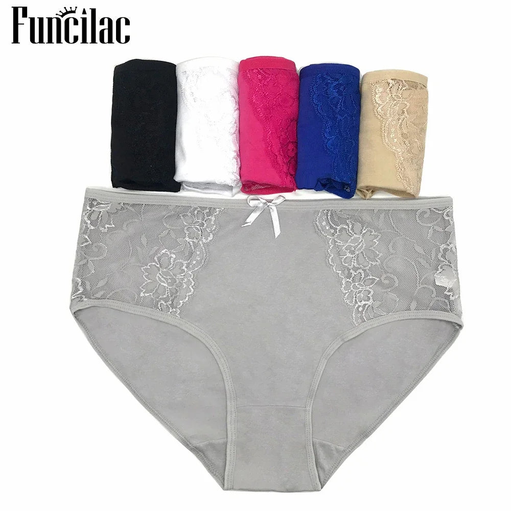 Women's Cotton Briefs - Plus Size Mid Rise Underwear | Sexy Print Panties 6 Pcs Set - ZOOMNSTORE