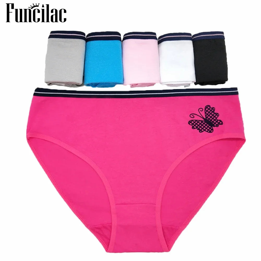 Women's Cotton Briefs - Plus Size Mid Rise Underwear | Sexy Print Panties 6 Pcs Set - ZOOMNSTORE