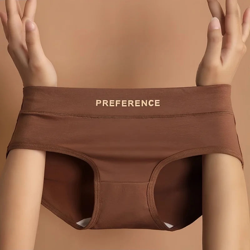 Women's Cotton Briefs Plus Size Panties - Mid Waist Breathable Cotton Underwear Set - ZOOMNSTORE