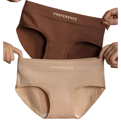 Women's Cotton Briefs Plus Size Panties - Mid Waist Breathable Cotton Underwear Set - ZOOMNSTORE