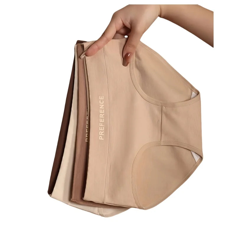 Women's Cotton Briefs Plus Size Panties - Mid Waist Breathable Cotton Underwear Set - ZOOMNSTORE