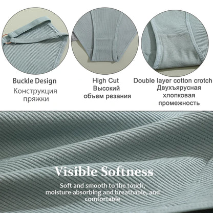 Women's Cotton Panties - 3PCS Breathable Cotton Briefs | Comfortable Striped Underwear - ZOOMNSTORE