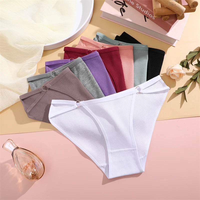 Women's Cotton Panties - 3PCS Breathable Cotton Briefs | Comfortable Striped Underwear - ZOOMNSTORE