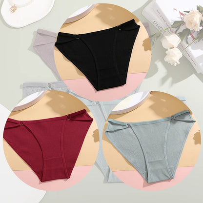 Women's Cotton Panties - 3PCS Breathable Cotton Briefs | Comfortable Striped Underwear - ZOOMNSTORE