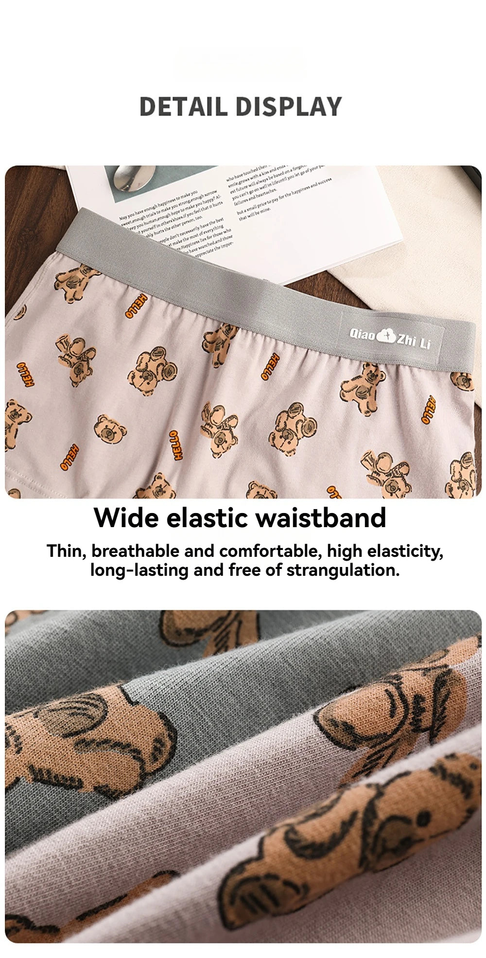 Women's Cotton Panties - Mid-Rise Boyshorts 3PCS Pack | Breathable Antibacterial Underwear - ZOOMNSTORE