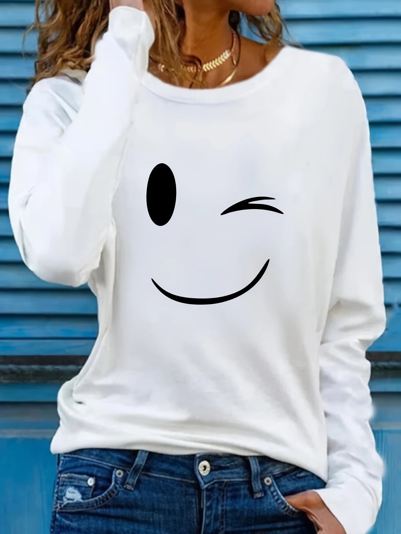Slim Fit Womens Long Sleeve Cotton T-Shirt - Thin White Top - ZOOMNSTORE