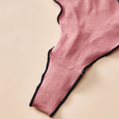 Cotton Thong Underwear - 4pcs Womens Comfortable Breathable Low-Waist T-Back with Bow - ZOOMNSTORE