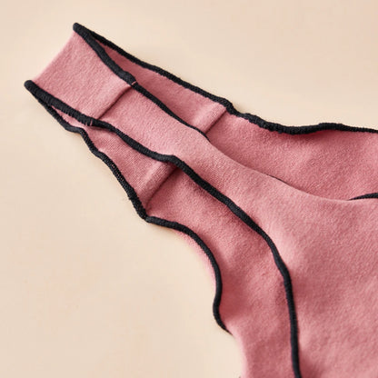 Cotton Thong Underwear - 4pcs Womens Comfortable Breathable Low-Waist T-Back with Bow - ZOOMNSTORE