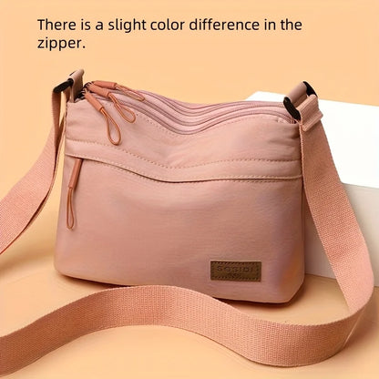 Women's Crossbody Bag - Nylon Shoulder Purse with Adjustable Strap & Multi Zipper Closure - ZOOMNSTORE