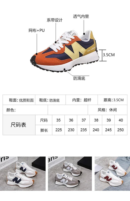 Women's Dad Sneakers Thick-Soled Lace-Up Casual Shoes | Breathable Fabric Upper - ZOOMNSTORE