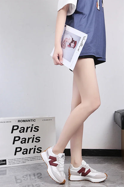 Women's Dad Sneakers Thick-Soled Lace-Up Casual Shoes | Breathable Fabric Upper - ZOOMNSTORE