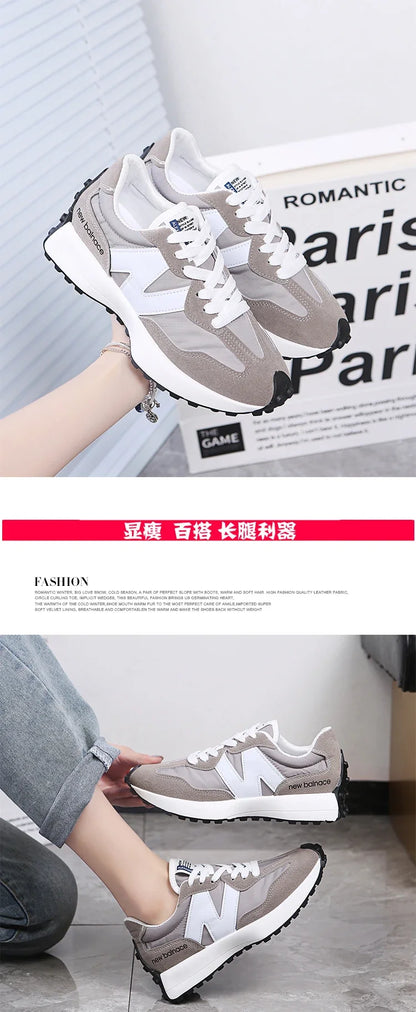 Women's Dad Sneakers Thick-Soled Lace-Up Casual Shoes | Breathable Fabric Upper - ZOOMNSTORE