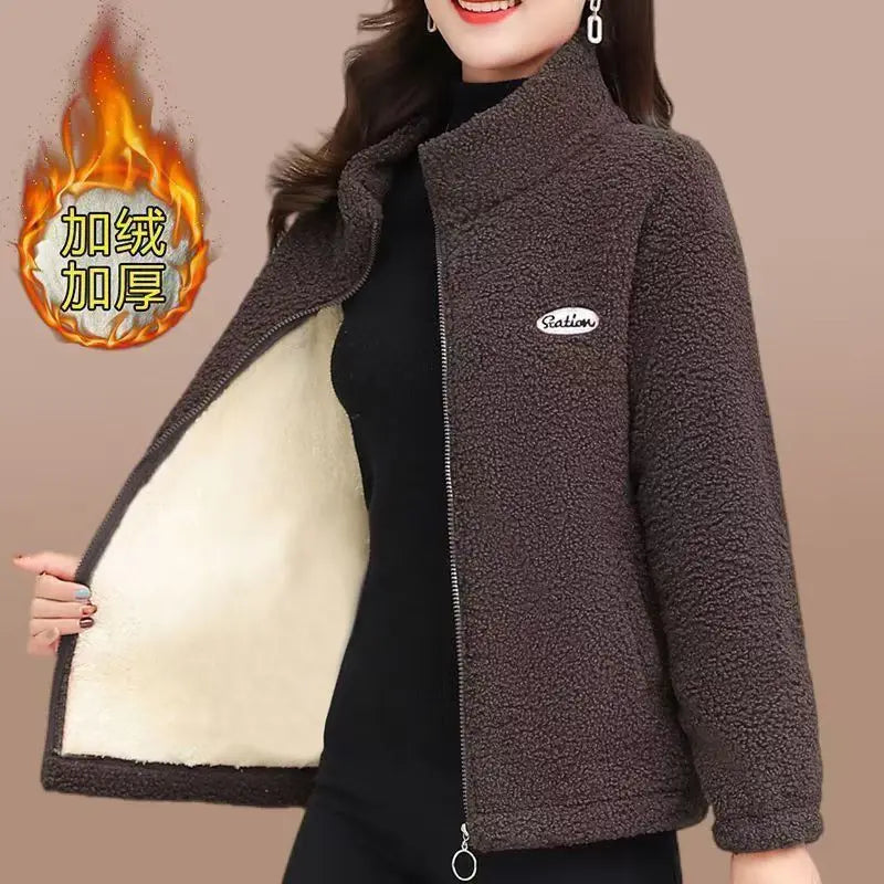 Women's Fleece Jacket - Polar Fleece Coat With Thick Zipper Liner | Warm Winter Outerwear - ZOOMNSTORE