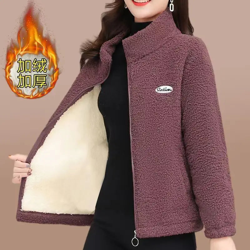 Women's Fleece Jacket - Polar Fleece Coat With Thick Zipper Liner | Warm Winter Outerwear - ZOOMNSTORE