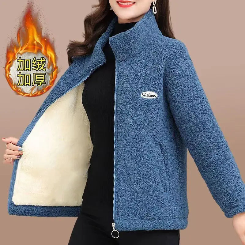 Women's Fleece Jacket - Polar Fleece Coat With Thick Zipper Liner | Warm Winter Outerwear - ZOOMNSTORE