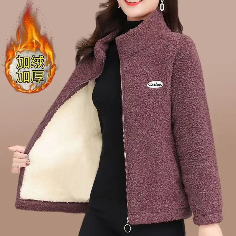 Women's Fleece Jacket - Polar Fleece Coat With Thick Zipper Liner | Warm Winter Outerwear - ZOOMNSTORE