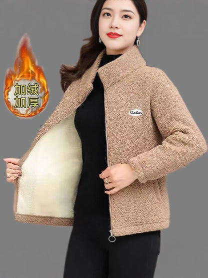 Women's Fleece Jacket - Polar Fleece Coat With Thick Zipper Liner | Warm Winter Outerwear - ZOOMNSTORE