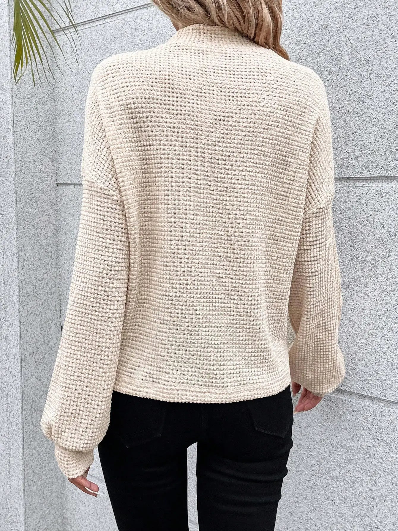 Women's Half Turtleneck Top - Loose Fit Shirt | Autumn Winter Tee with Medium Stretch Fabric - ZOOMNSTORE