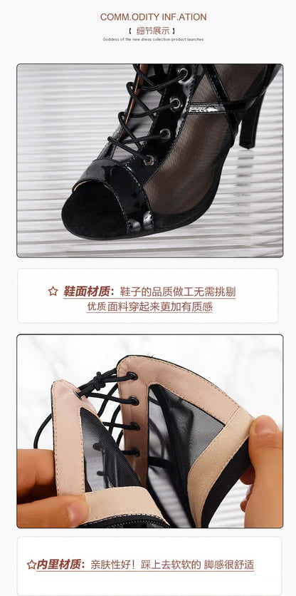 Women's High Heel Sandals - Ballroom Sandals With Thin Heel | Open Toe Heels - ZOOMNSTORE