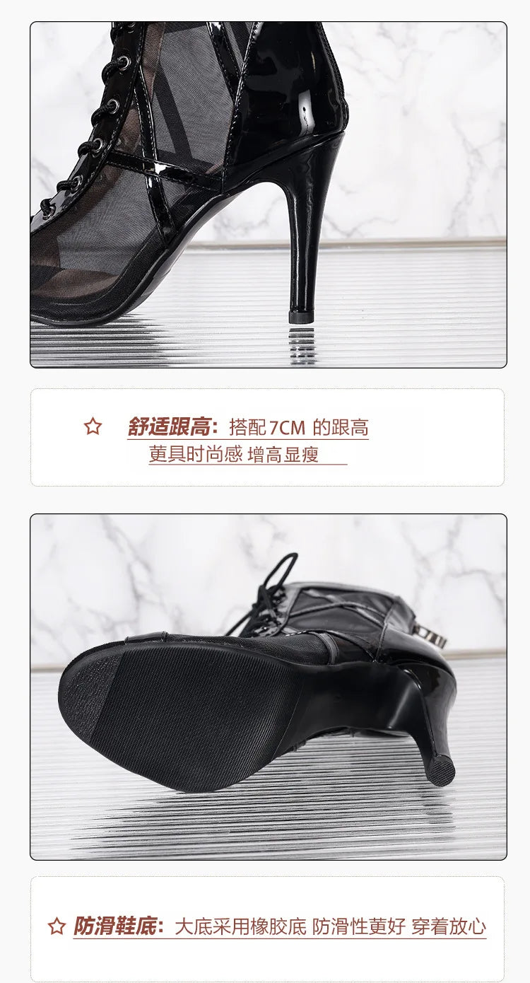 Women's High Heel Sandals - Ballroom Sandals With Thin Heel | Open Toe Heels - ZOOMNSTORE