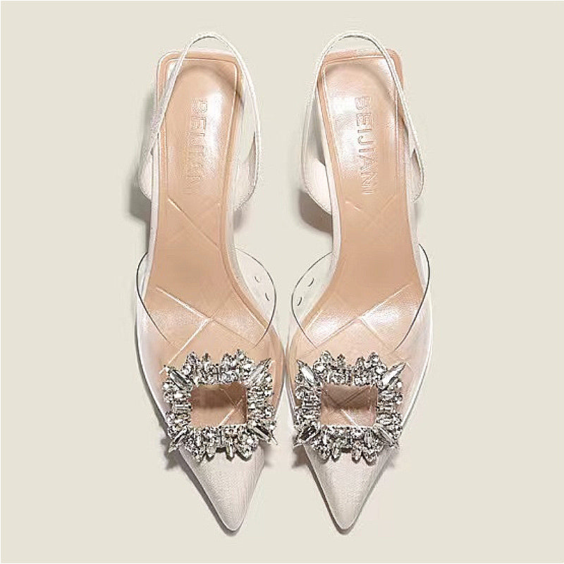 Women's High Heels - Crystal Pointed Toe Platform Pumps | Comfortable Party Shoes - ZOOMNSTORE