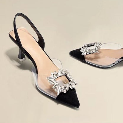 Women's High Heels - Crystal Pointed Toe Platform Pumps | Comfortable Party Shoes - ZOOMNSTORE
